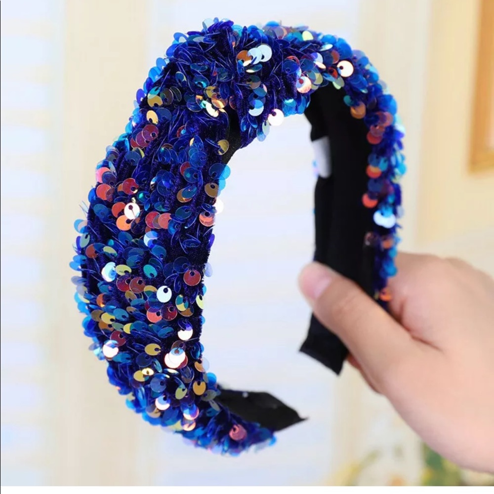 Luxury royal blue headband with knot detail